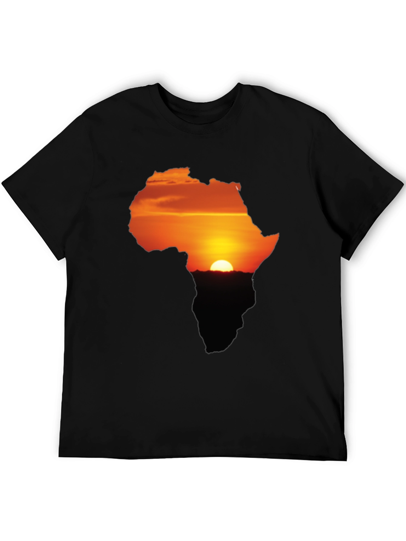 Africa Sunset Silhouette Graphic Tee - Unisex Black T-Shirt