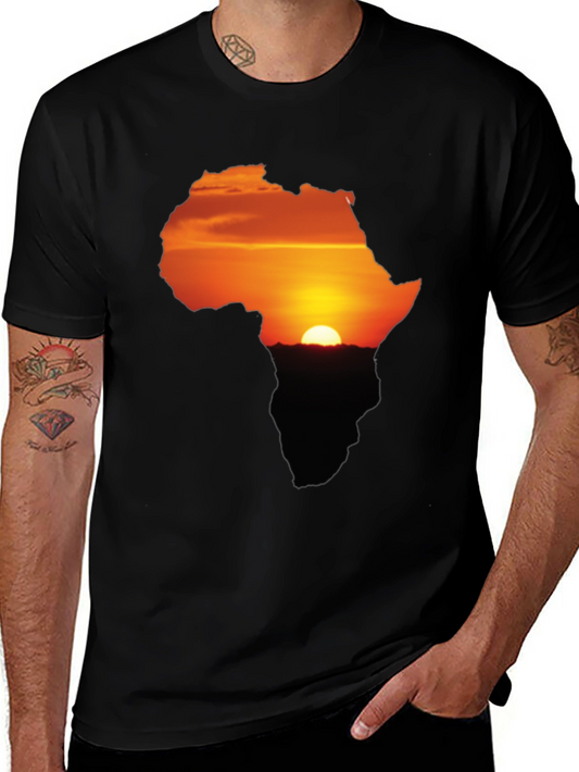 Africa Sunset Silhouette Graphic Tee - Unisex Black T-Shirt
