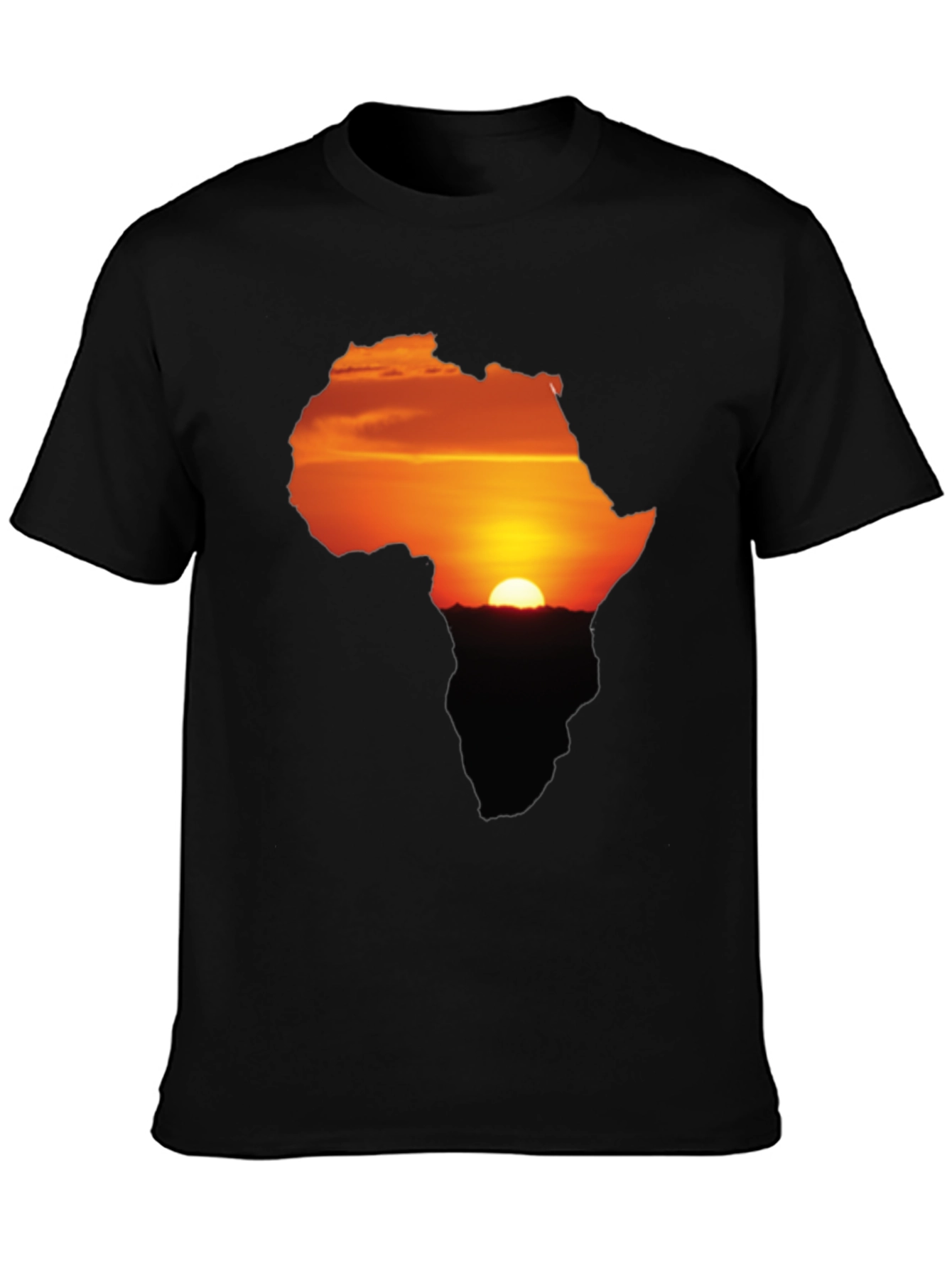 Africa Sunset Silhouette Graphic Tee - Unisex Black T-Shirt