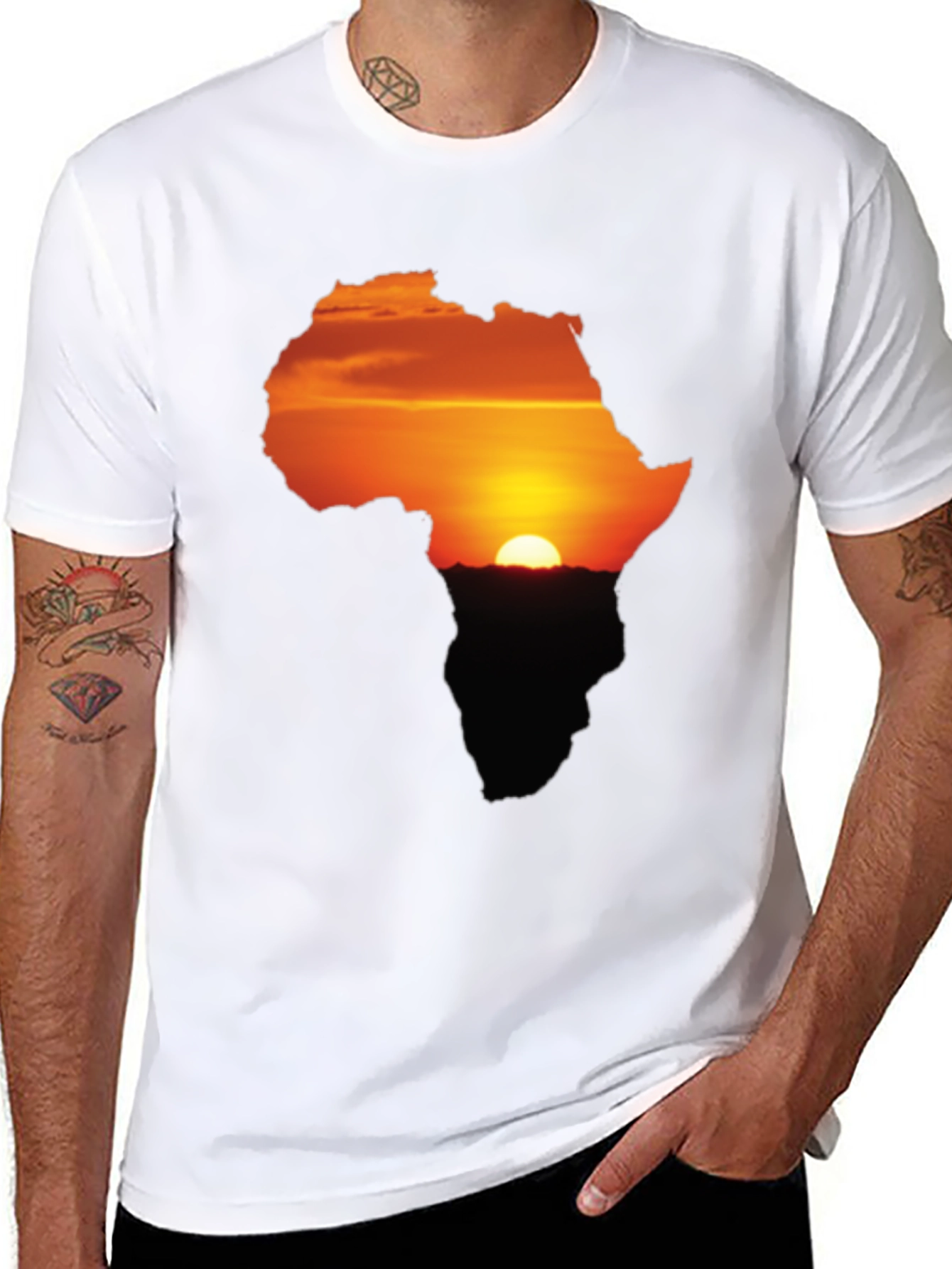Africa Sunset Silhouette Graphic Tee - Unisex Black T-Shirt