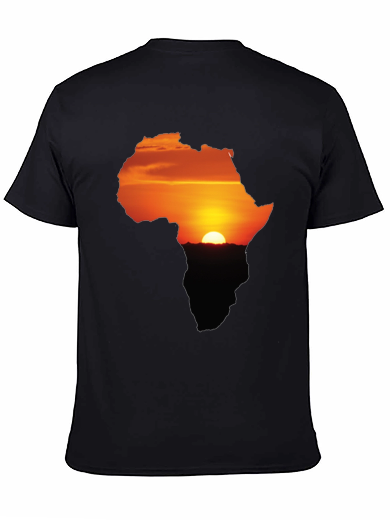 Africa Sunset Silhouette Graphic Tee - Unisex Black T-Shirt