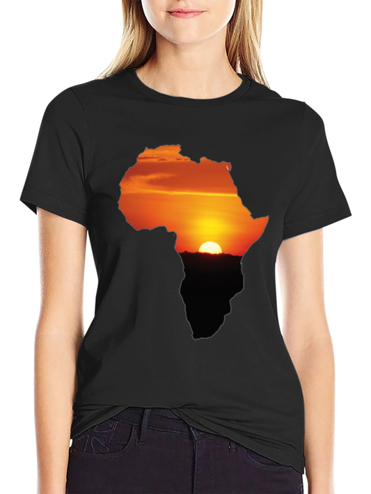 Africa Sunset Silhouette Graphic Tee - Unisex Black T-Shirt