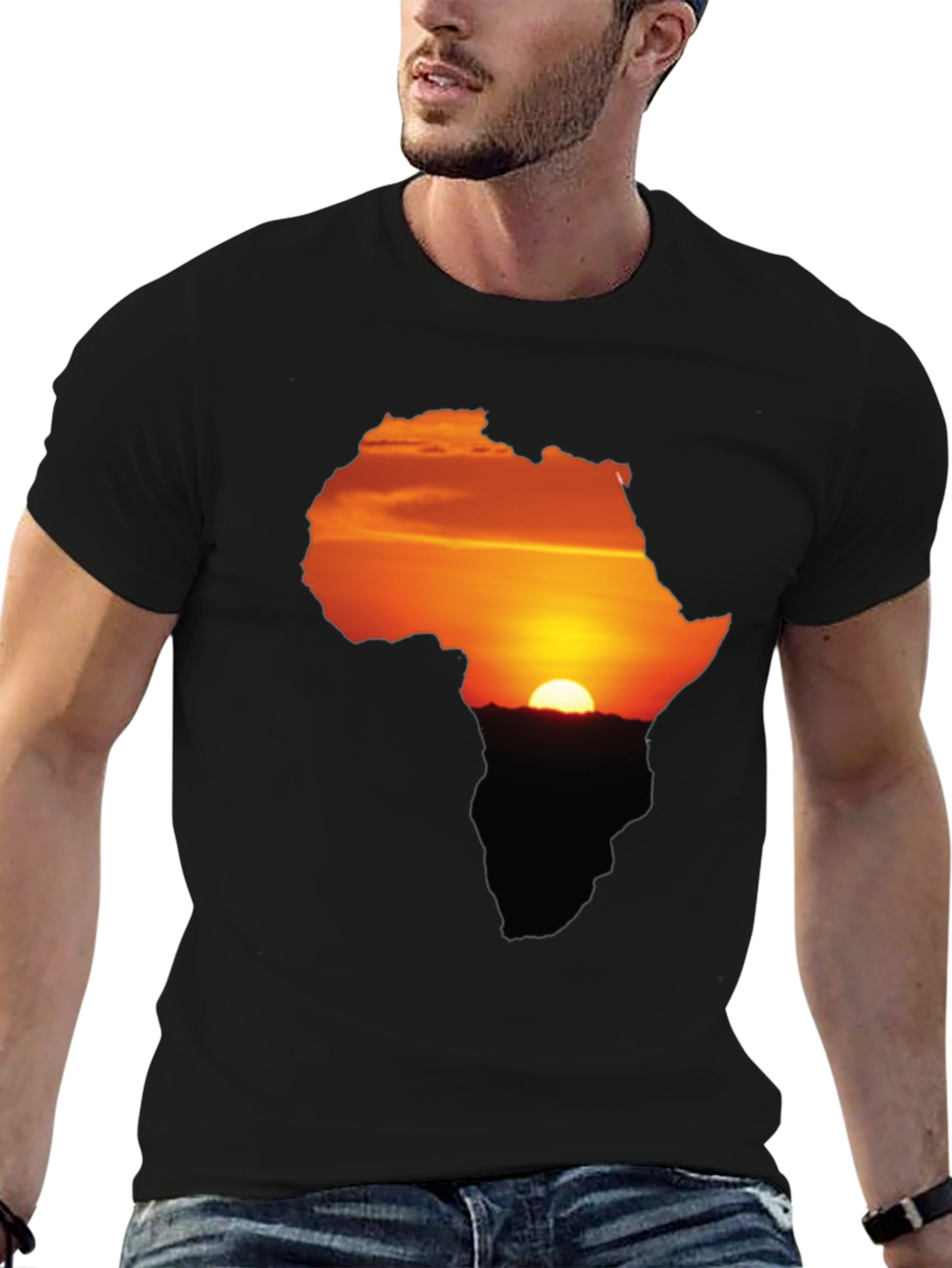 Africa Sunset Silhouette Graphic Tee - Unisex Black T-Shirt