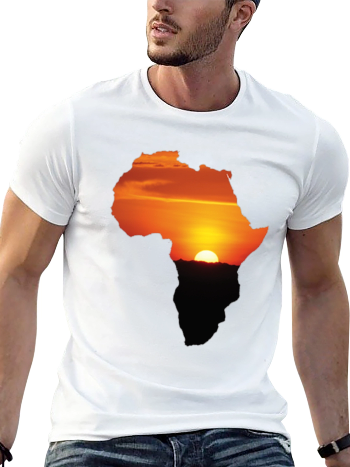 Africa Sunset Silhouette Graphic Tee - Unisex Black T-Shirt