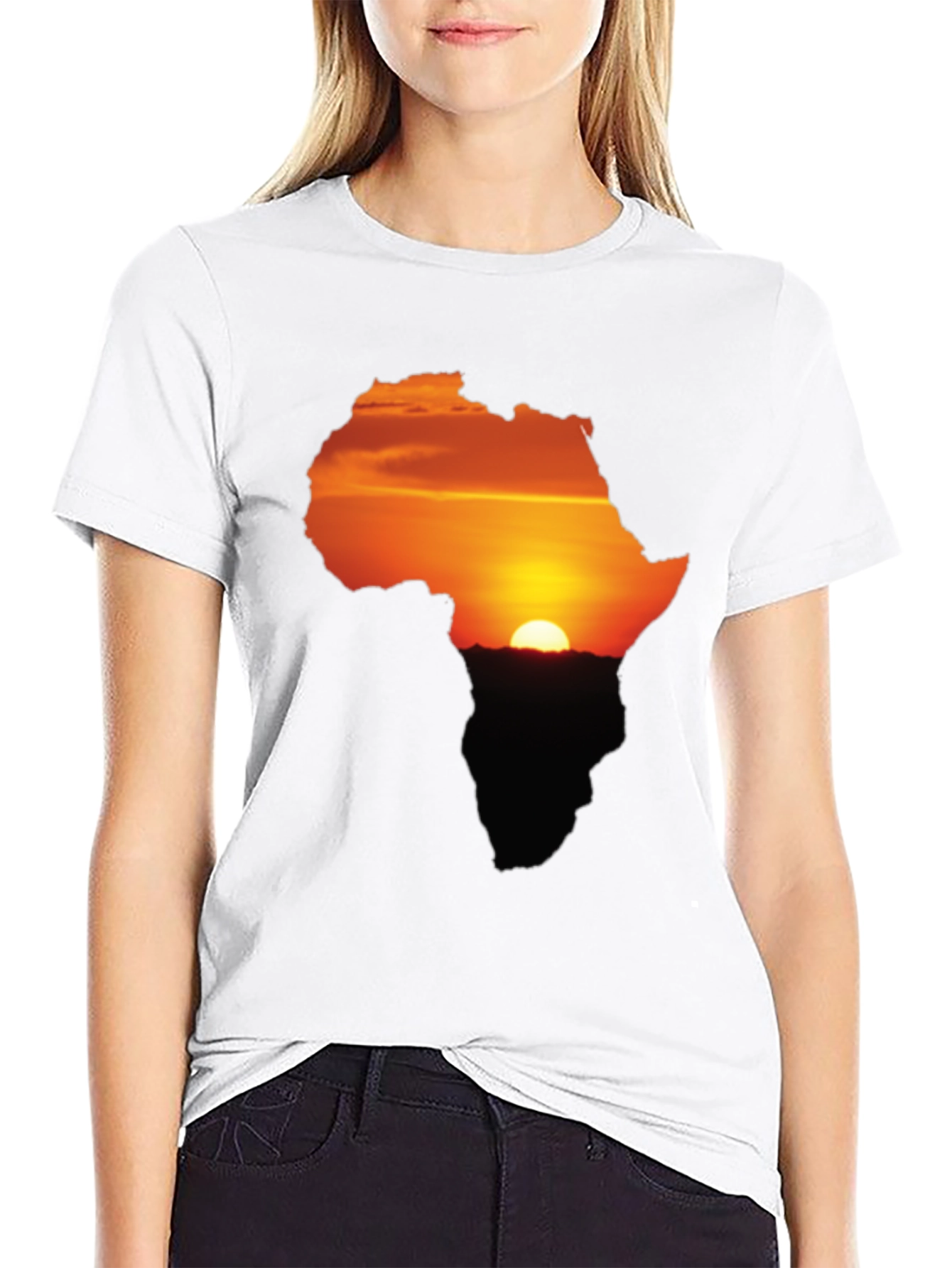 Africa Sunset Silhouette Graphic Tee - Unisex Black T-Shirt