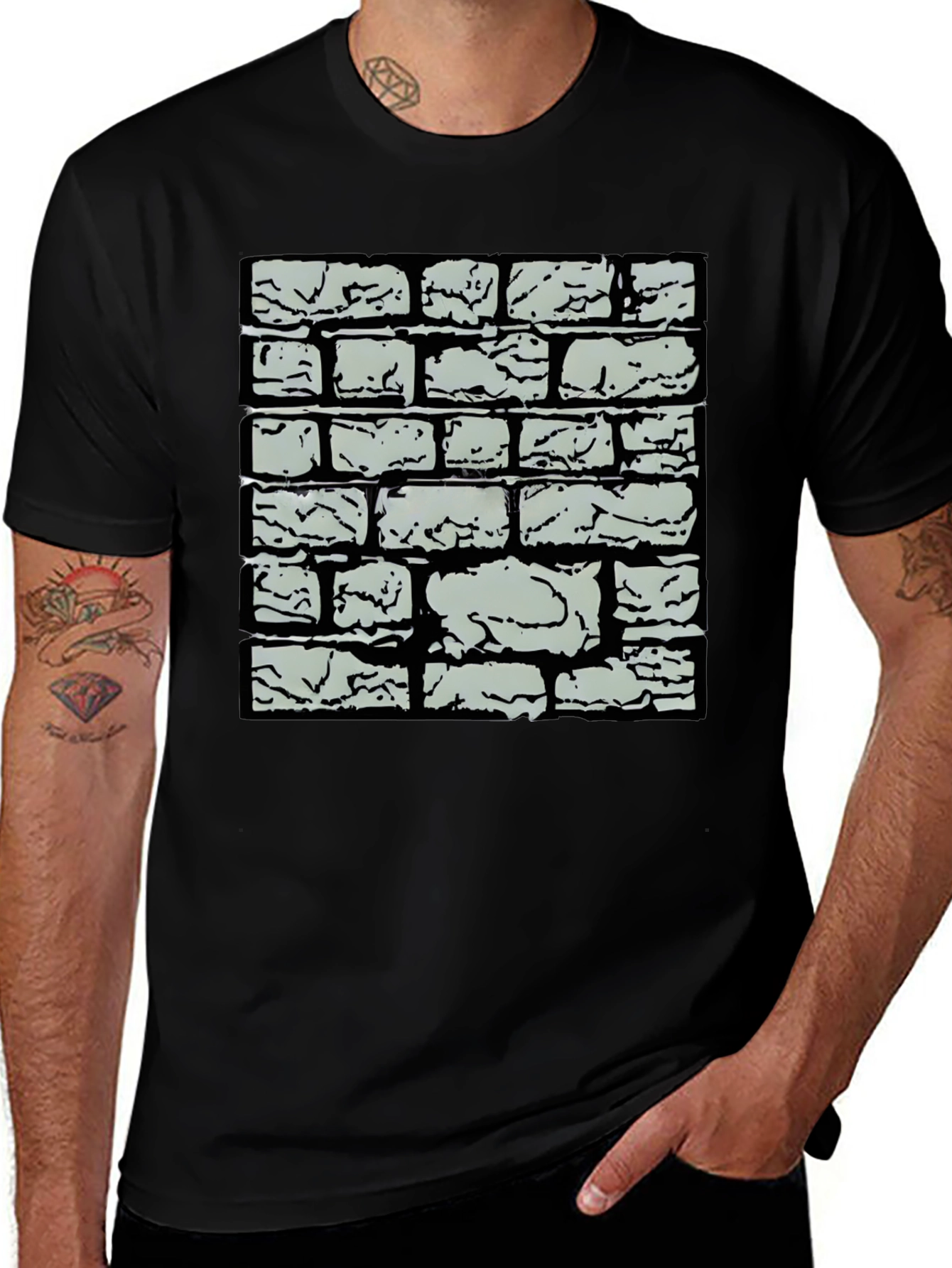 Brick Wall Graphic Tee - Cool Casual Style