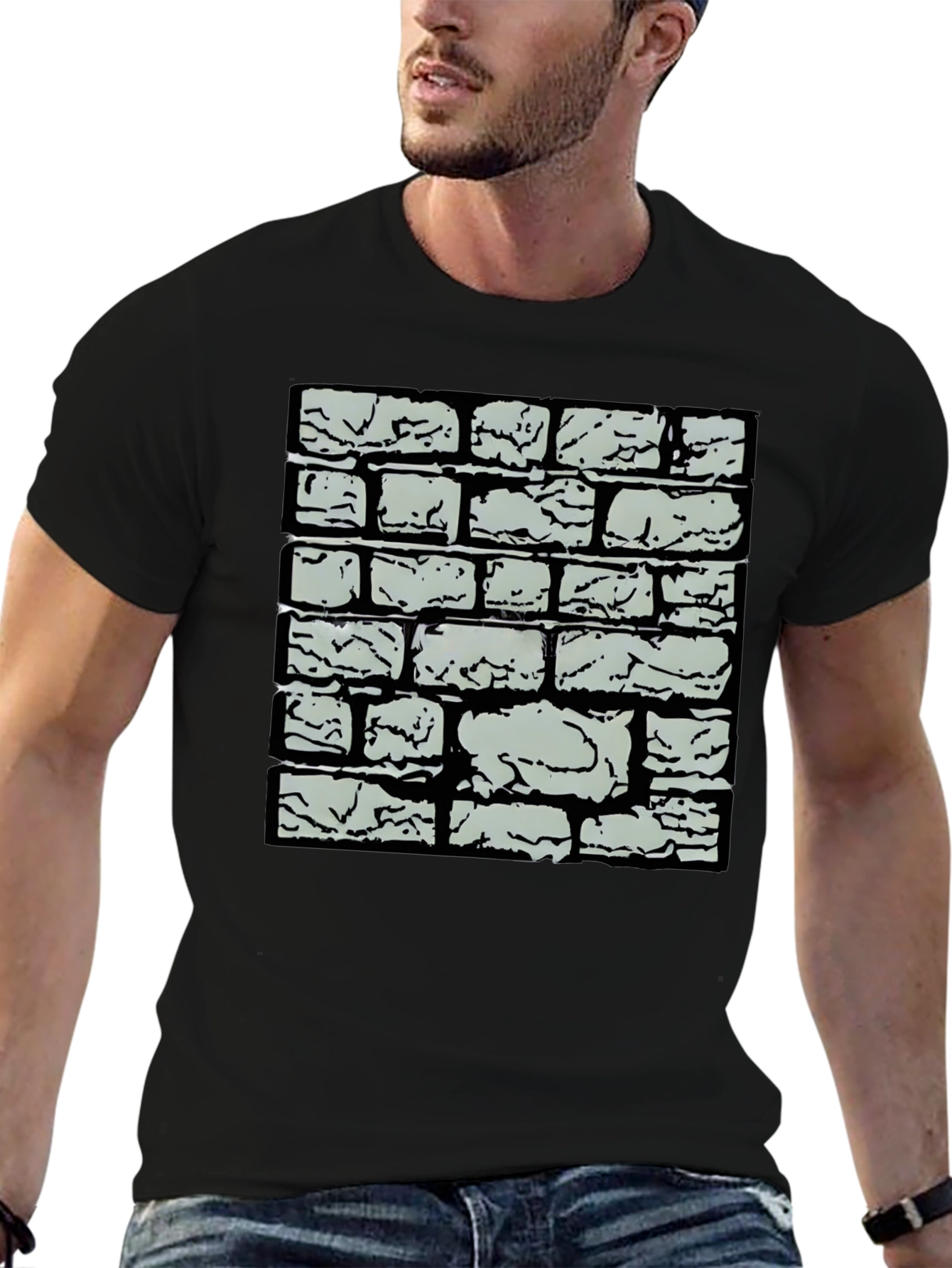 Brick Wall Graphic Tee - Cool Casual Style