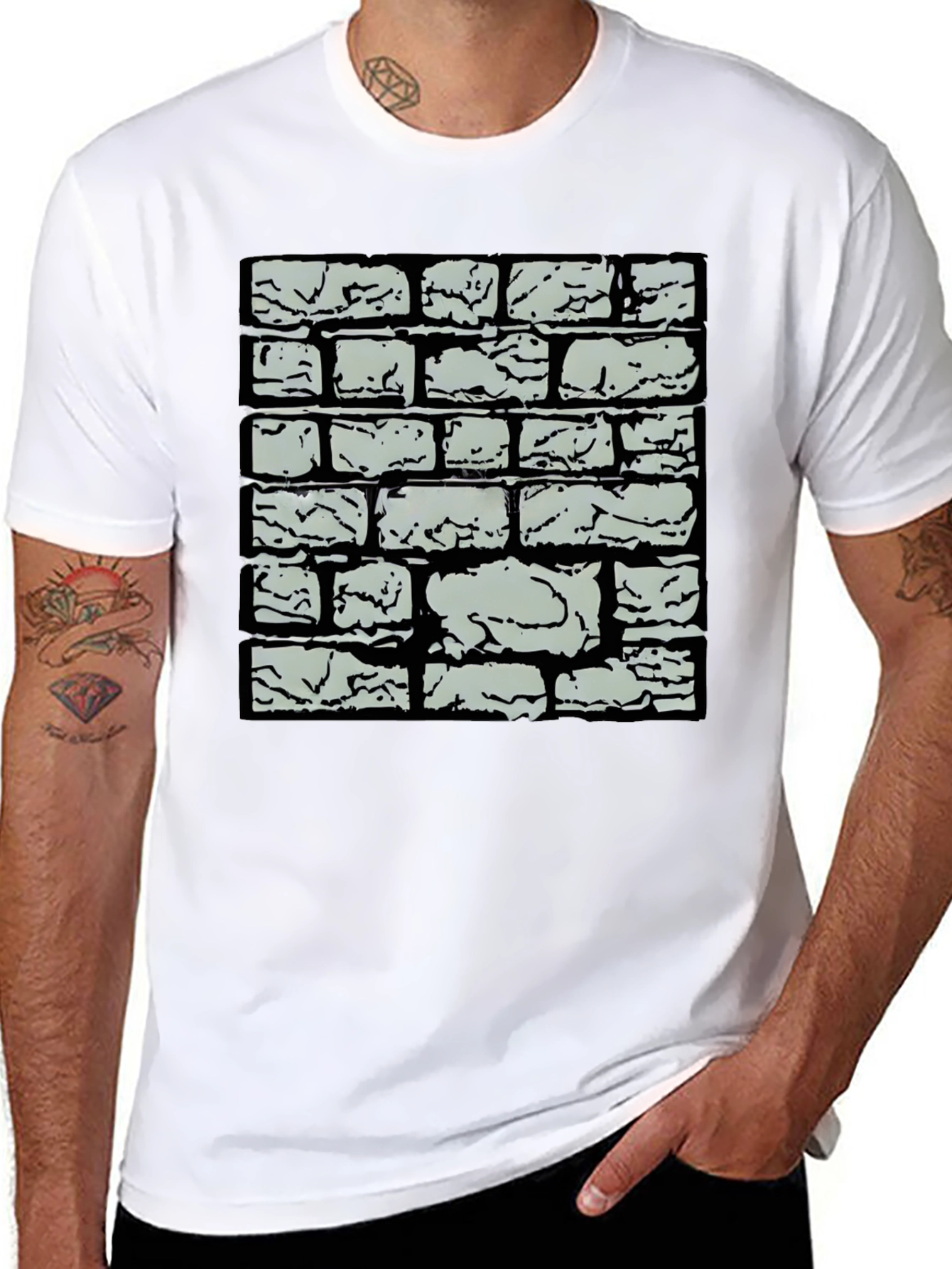 Brick Wall Graphic Tee - Cool Casual Style