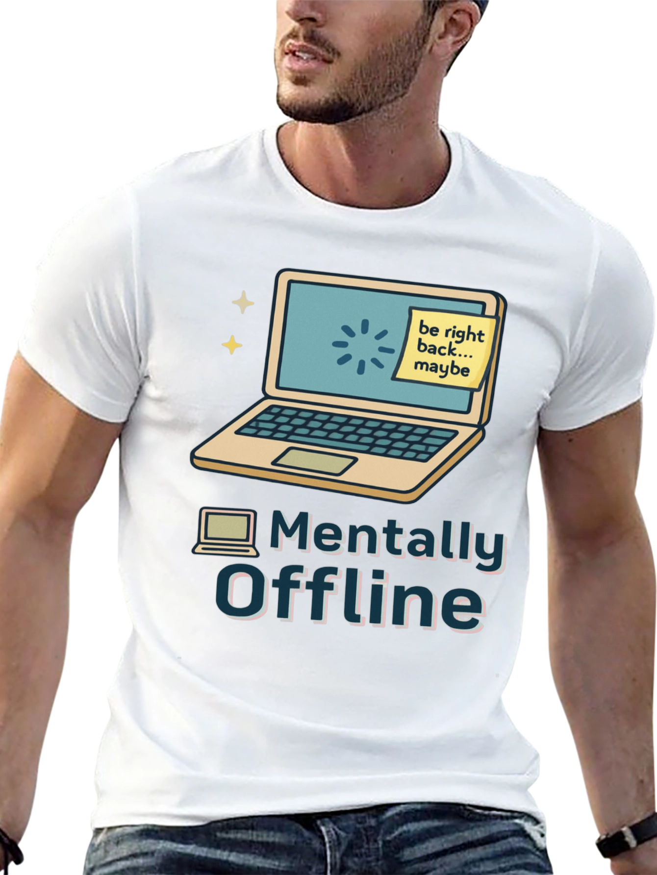 Mentally Offline Graphic Tee - Tech Humor T-Shirt