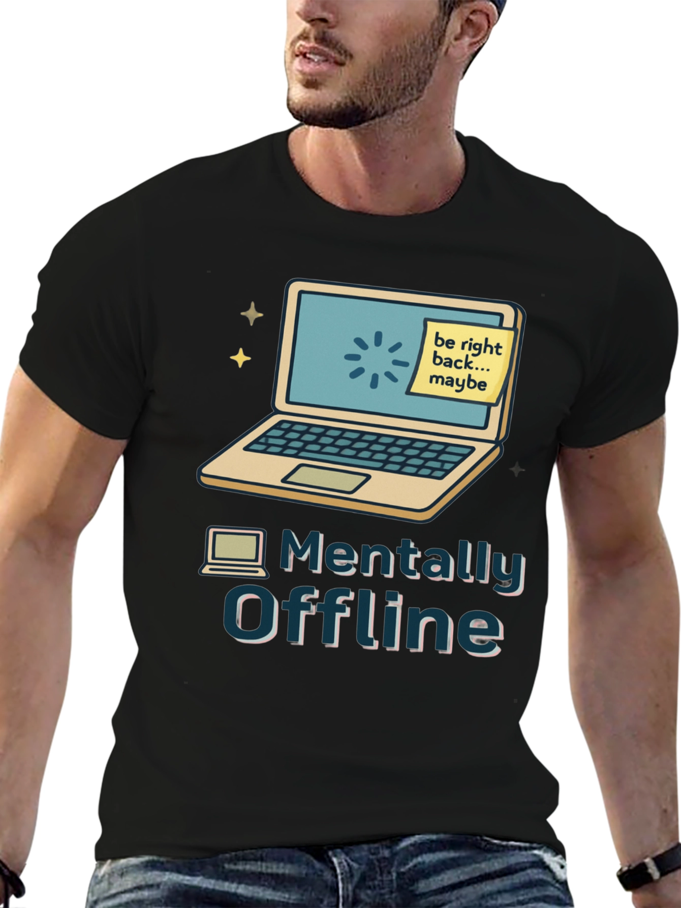 Mentally Offline Graphic Tee - Tech Humor T-Shirt