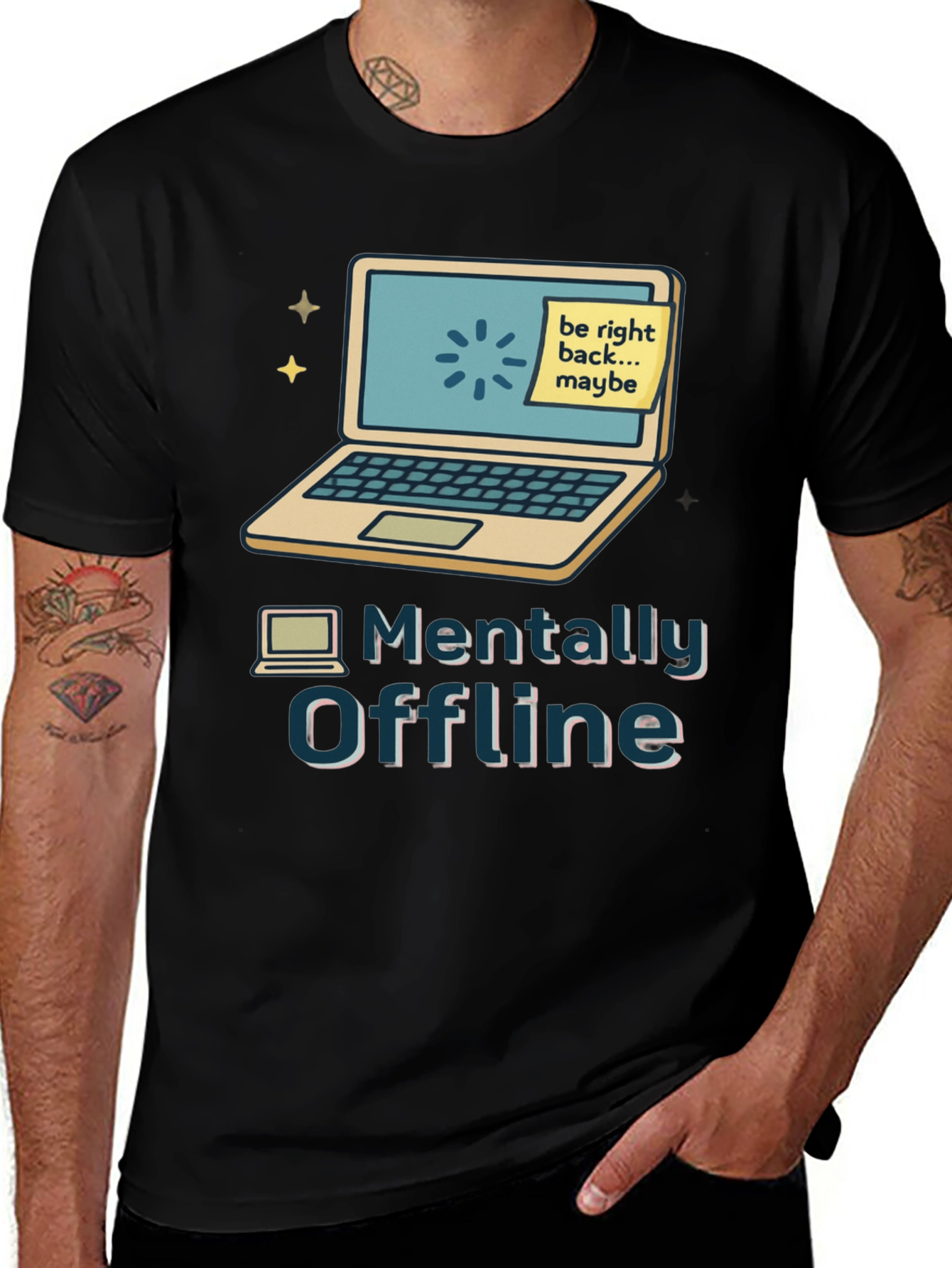 Mentally Offline Graphic Tee - Tech Humor T-Shirt