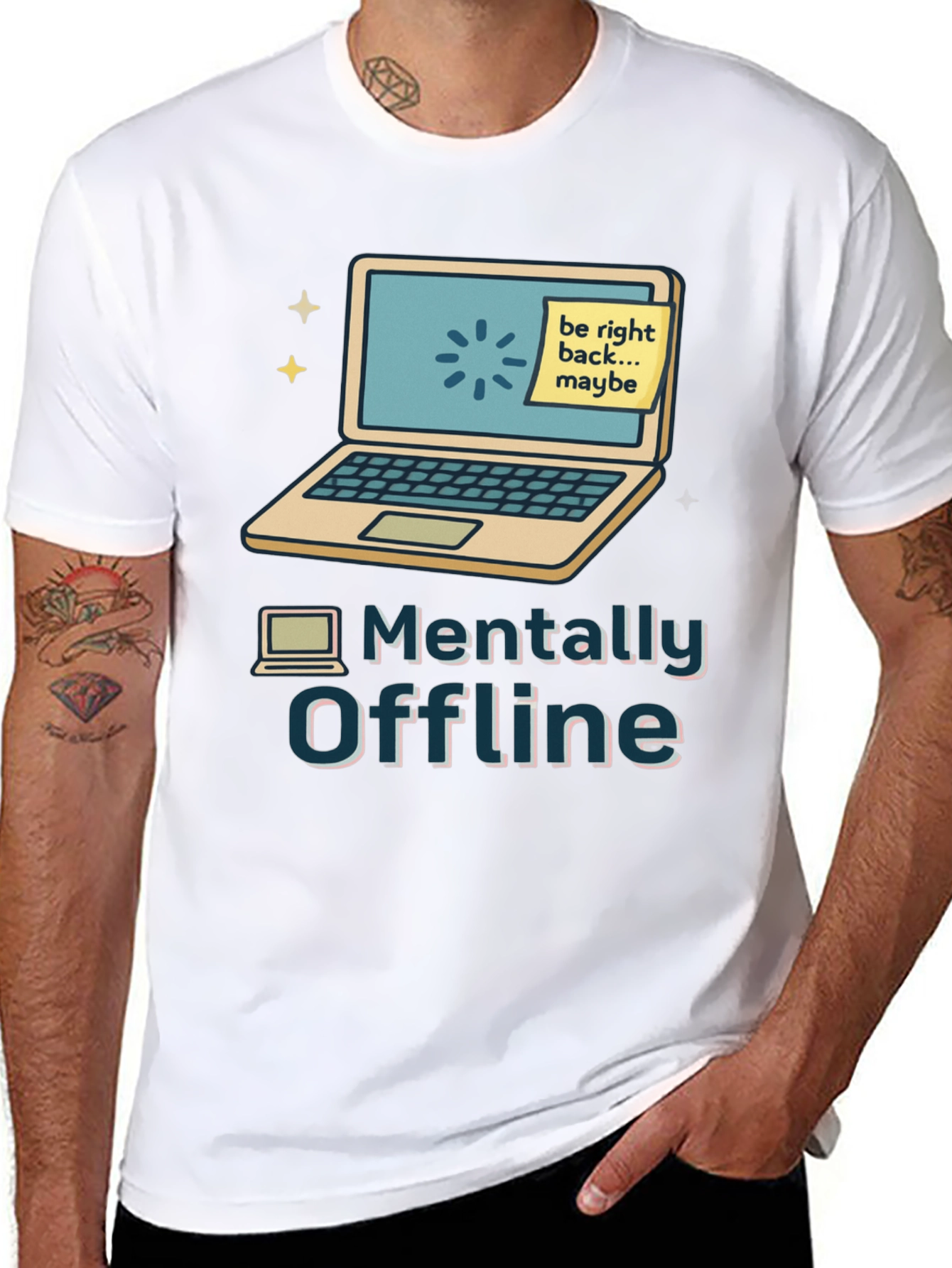 Mentally Offline Graphic Tee - Tech Humor T-Shirt