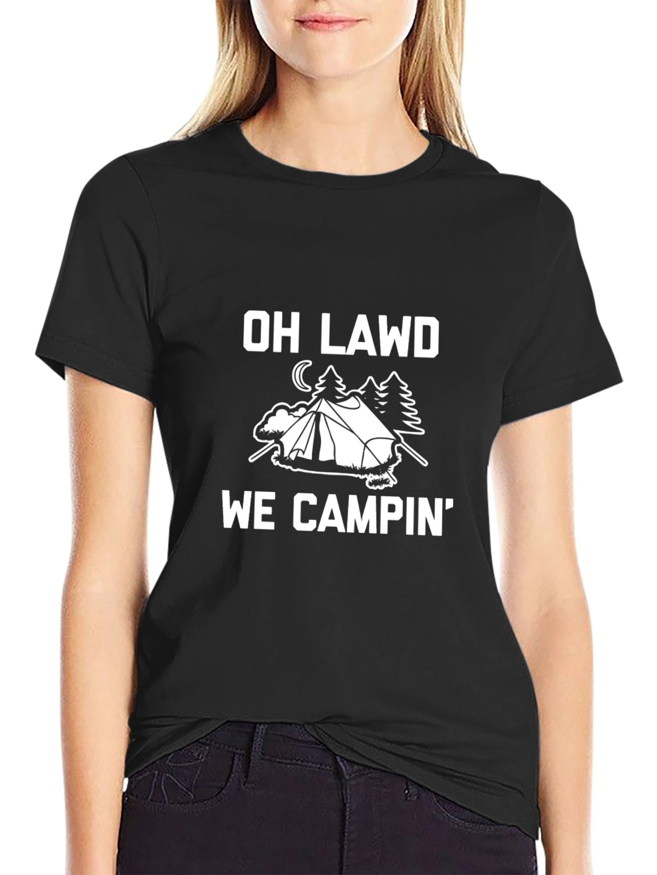 Camping Humor Tee - Oh Lawd We Campin