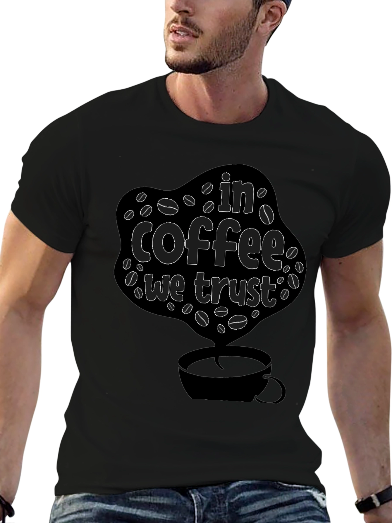 In Coffee We Trust Black T-Shirt