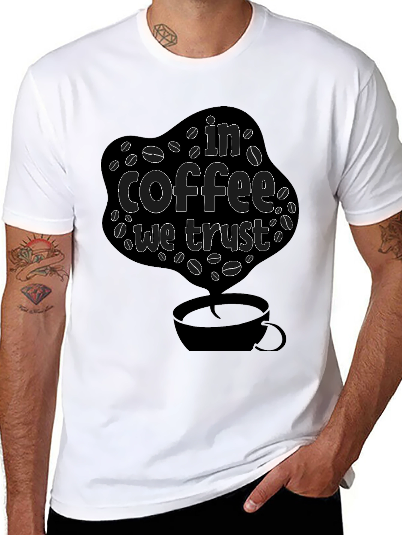 In Coffee We Trust Black T-Shirt