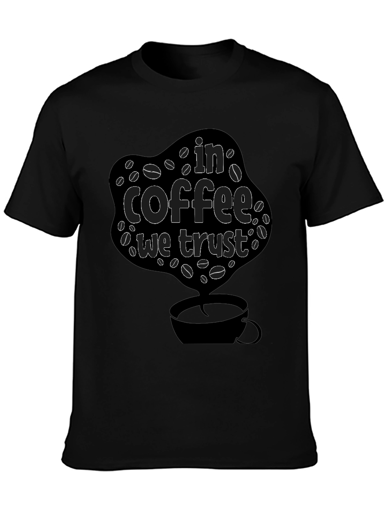 In Coffee We Trust Black T-Shirt