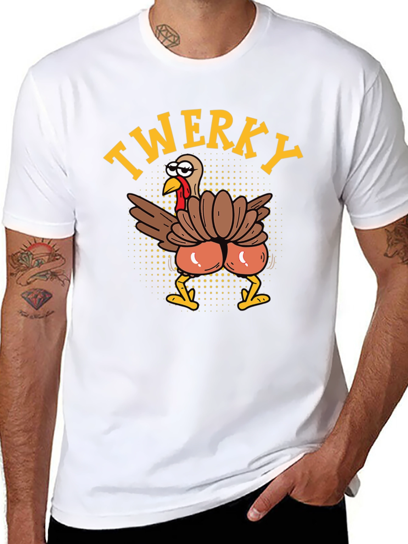 Funny Twerky Turkey Thanksgiving Graphic Tee