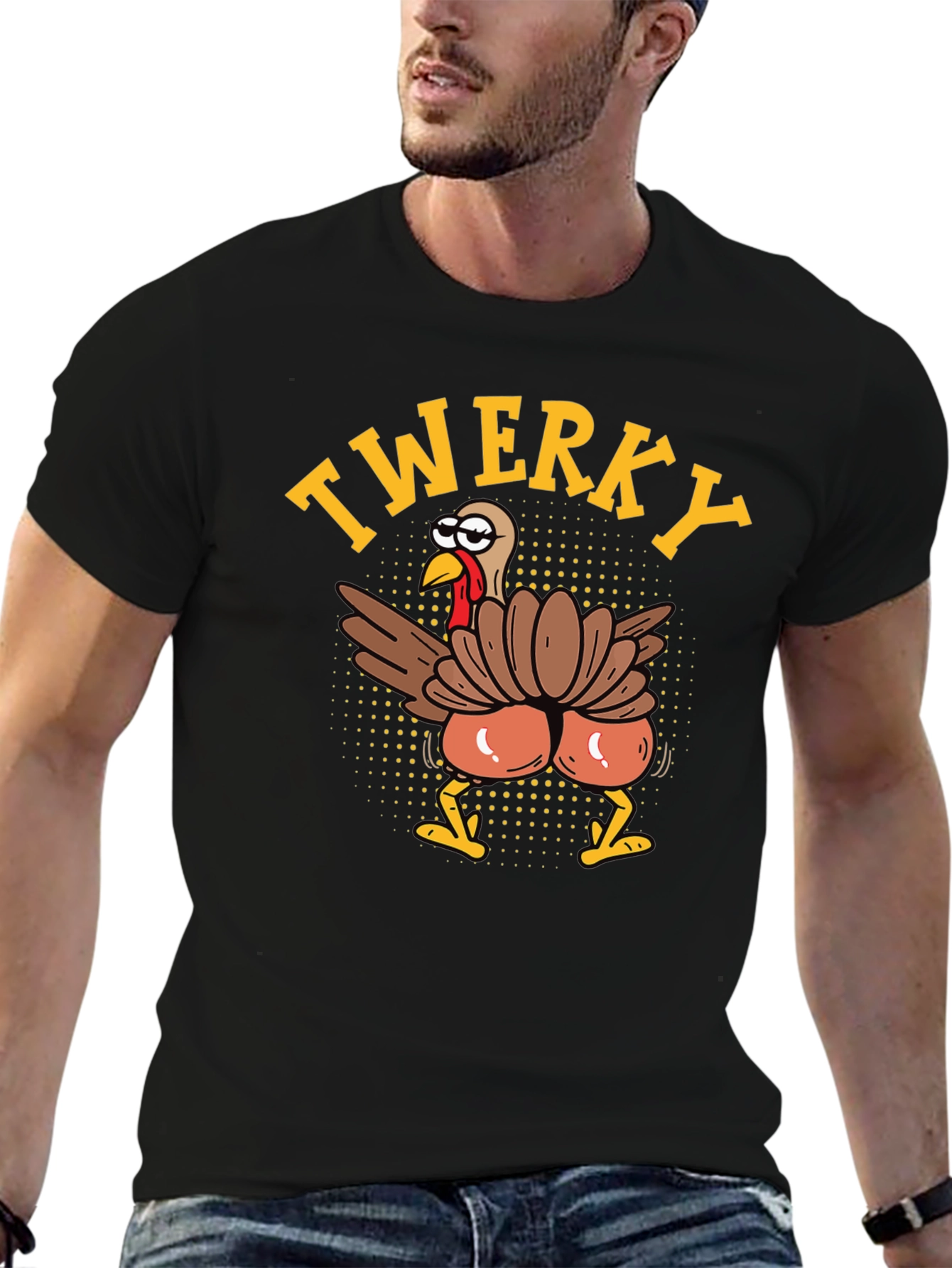 Funny Twerky Turkey Thanksgiving Graphic Tee