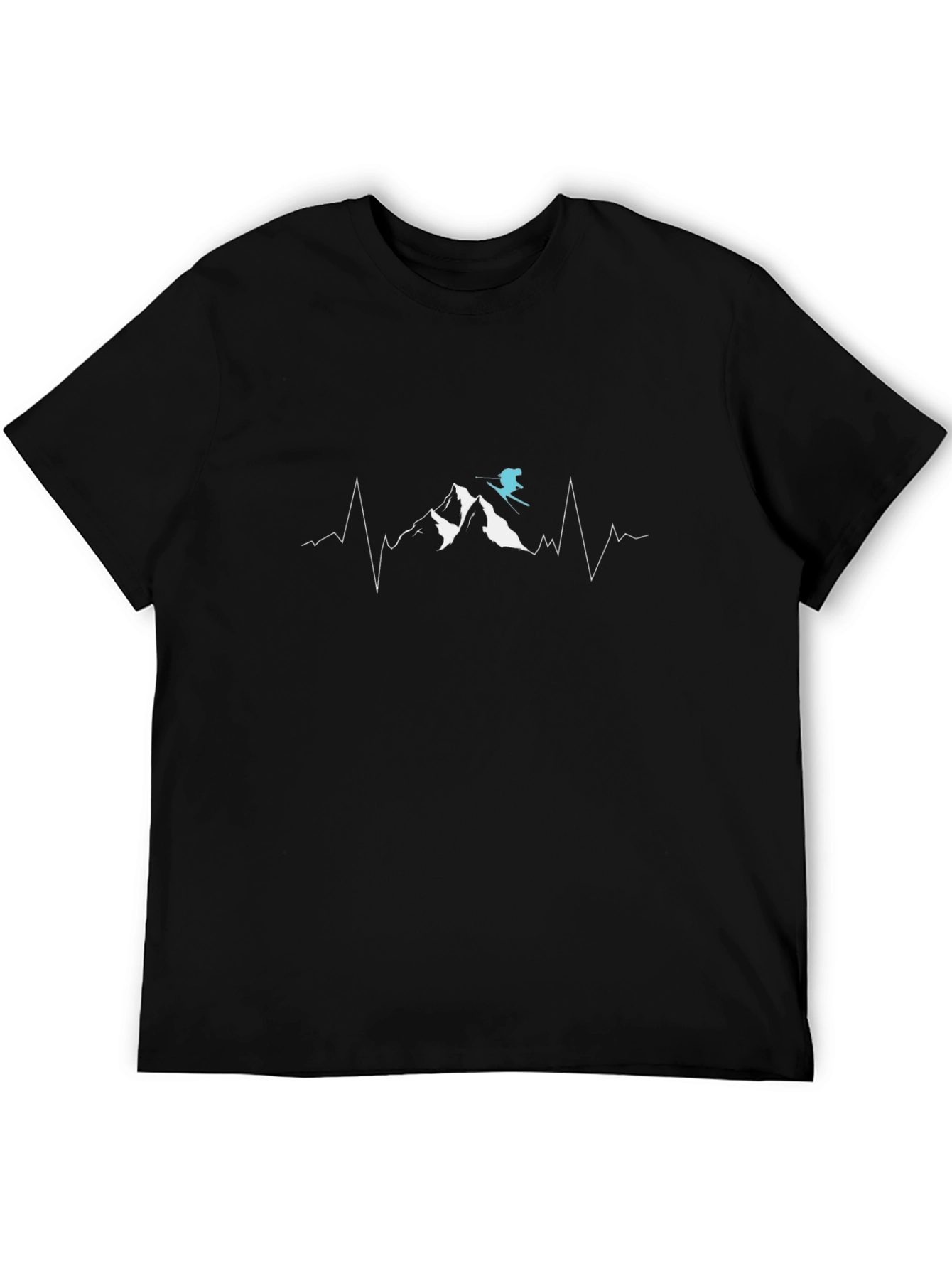 Mountain Skiing Heartbeat T-Shirt
