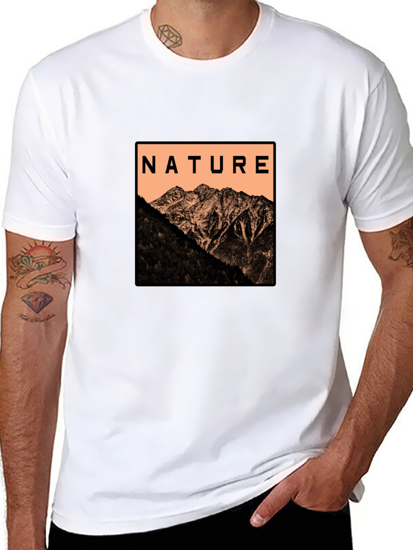 Nature Graphic Tee - Mountain Scene