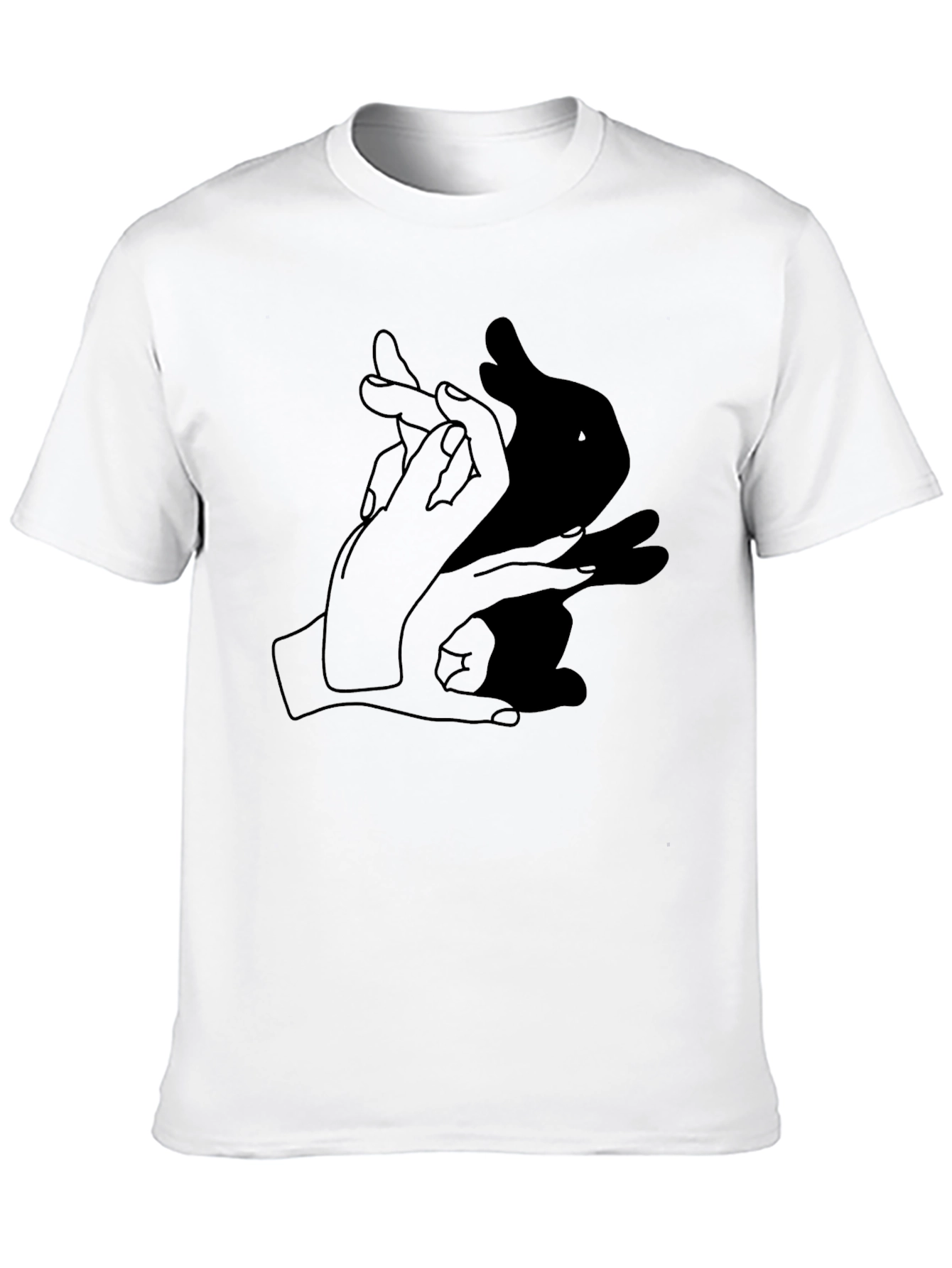 Rabbit Shadow Hand Gesture Graphic Tee