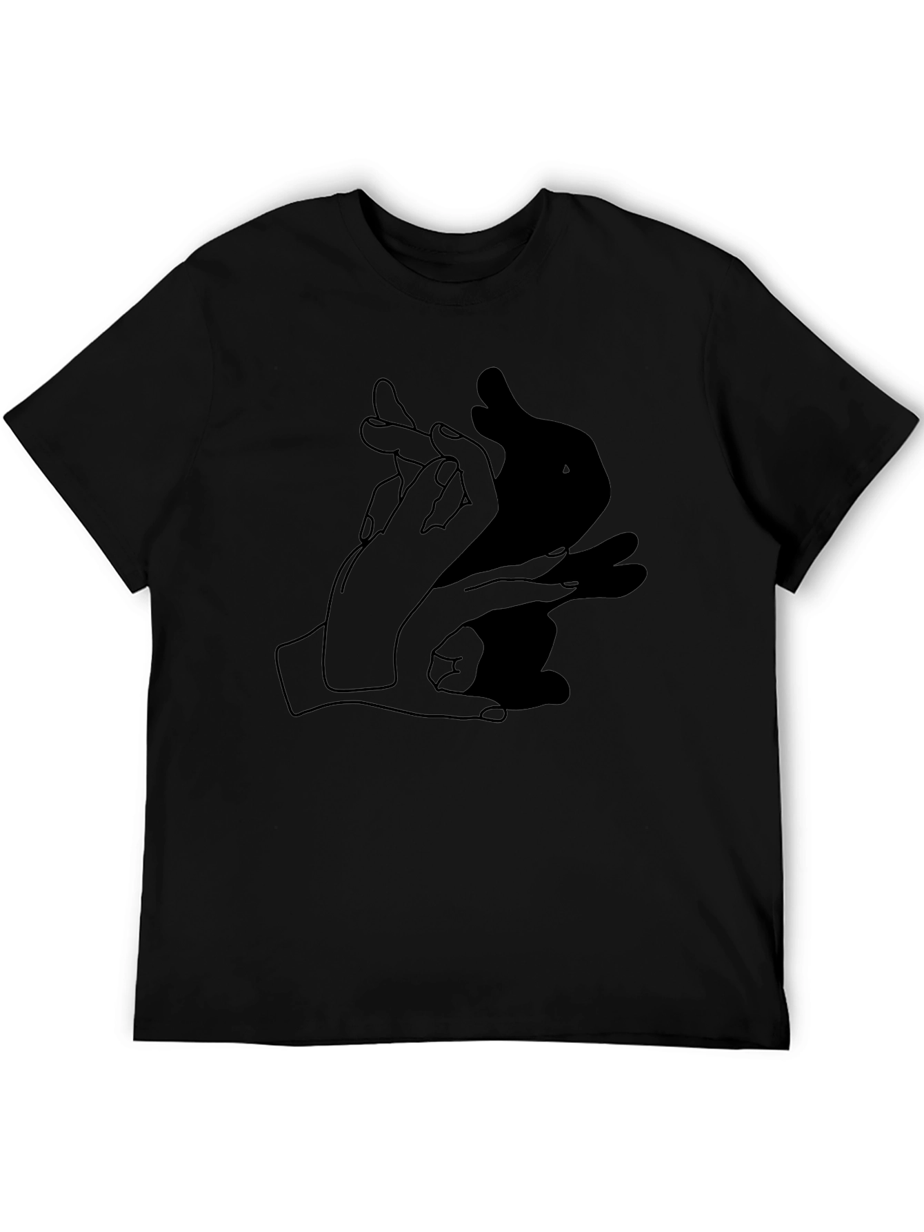 Rabbit Shadow Hand Gesture Graphic Tee
