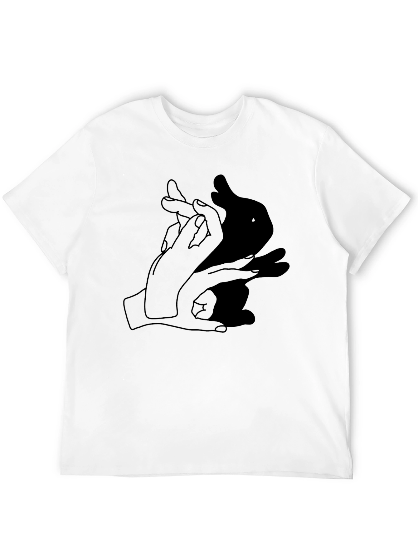 Rabbit Shadow Hand Gesture Graphic Tee