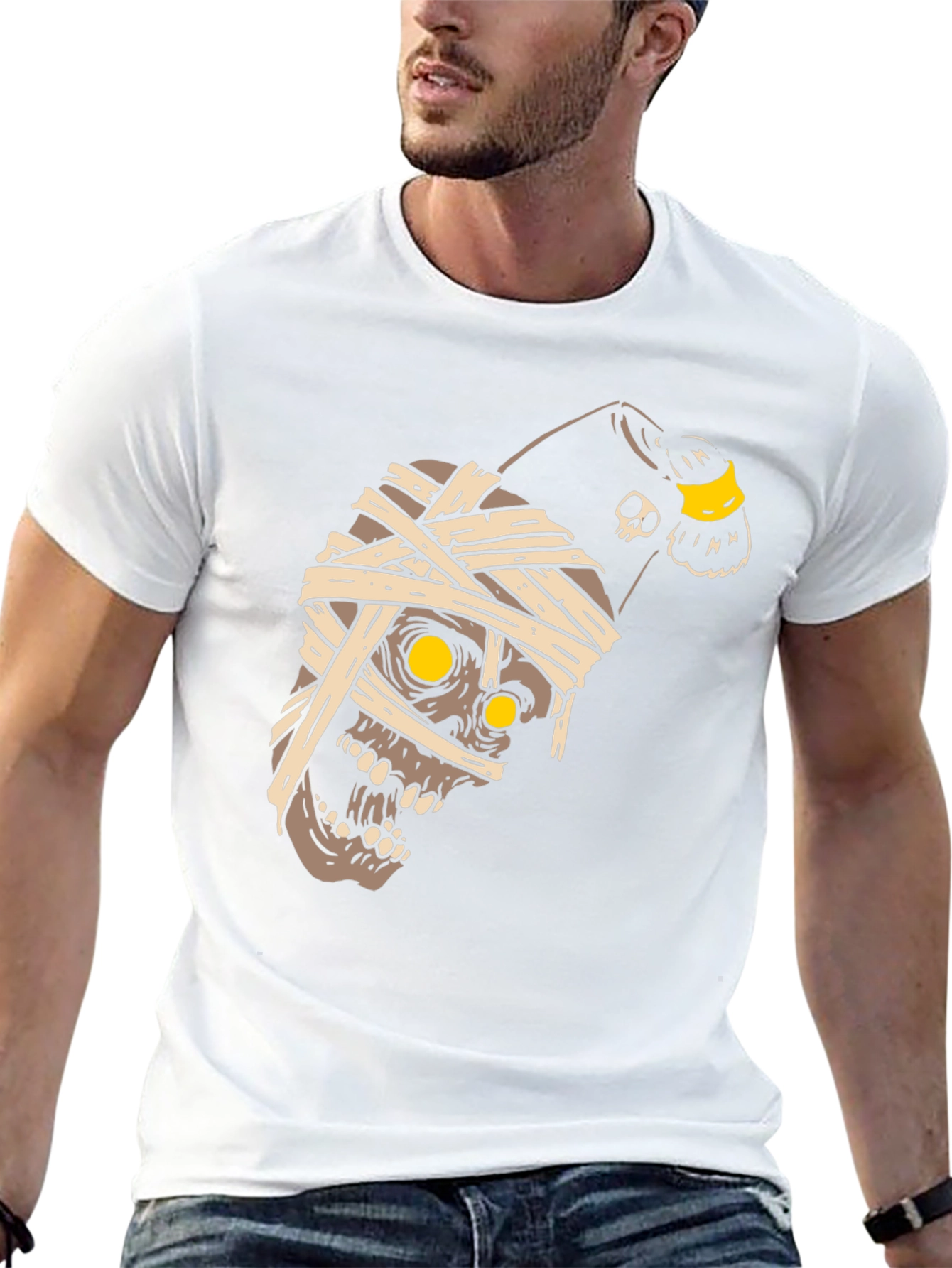 Mummy Skull T-Shirt - Halloween Graphic Tee