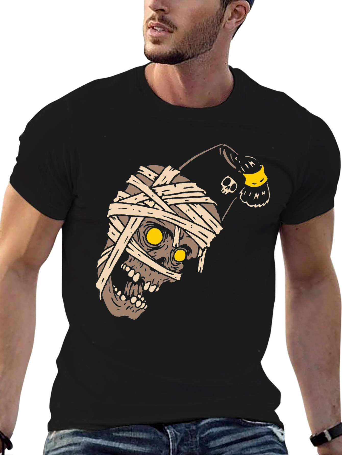 Mummy Skull T-Shirt - Halloween Graphic Tee