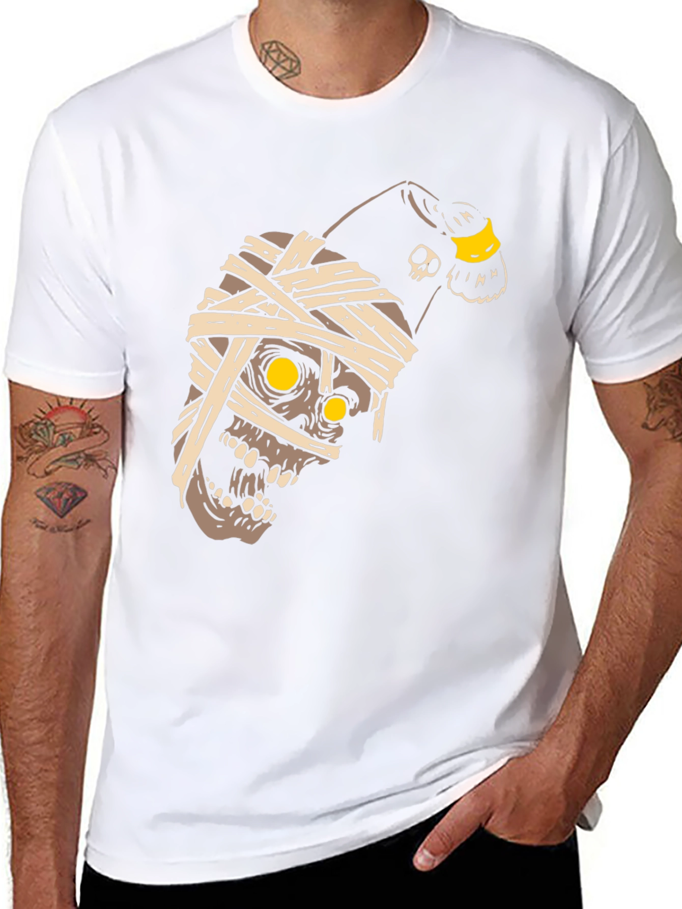 Mummy Skull T-Shirt - Halloween Graphic Tee