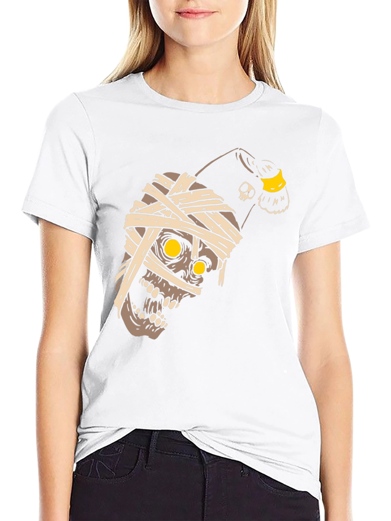 Mummy Skull T-Shirt - Halloween Graphic Tee