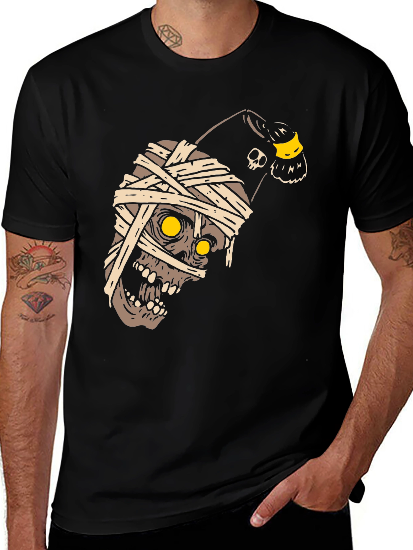 Mummy Skull T-Shirt - Halloween Graphic Tee