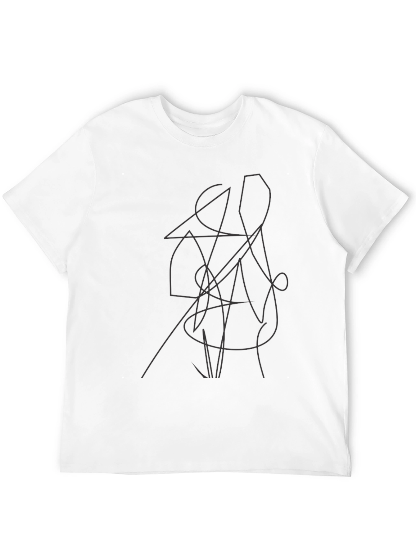 Abstract Line Art Black T-Shirt