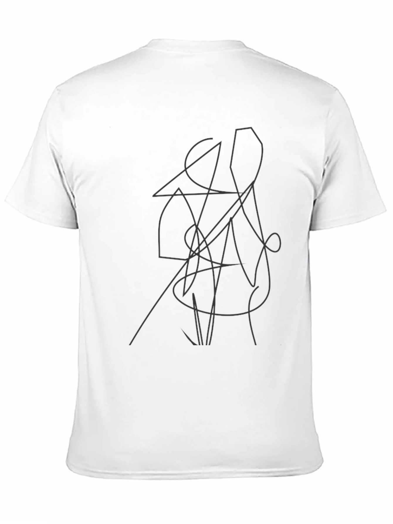 Abstract Line Art Black T-Shirt