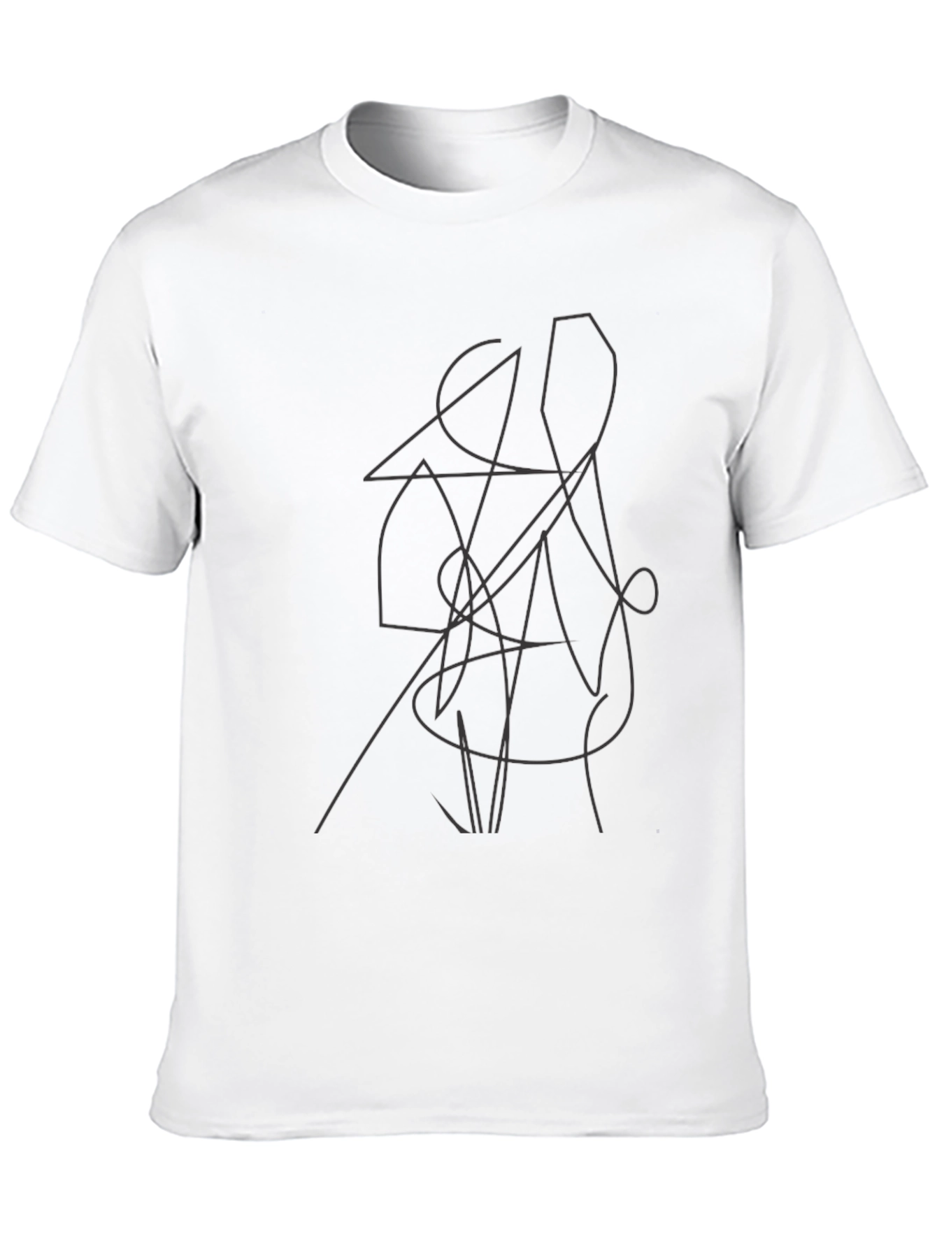 Abstract Line Art Black T-Shirt