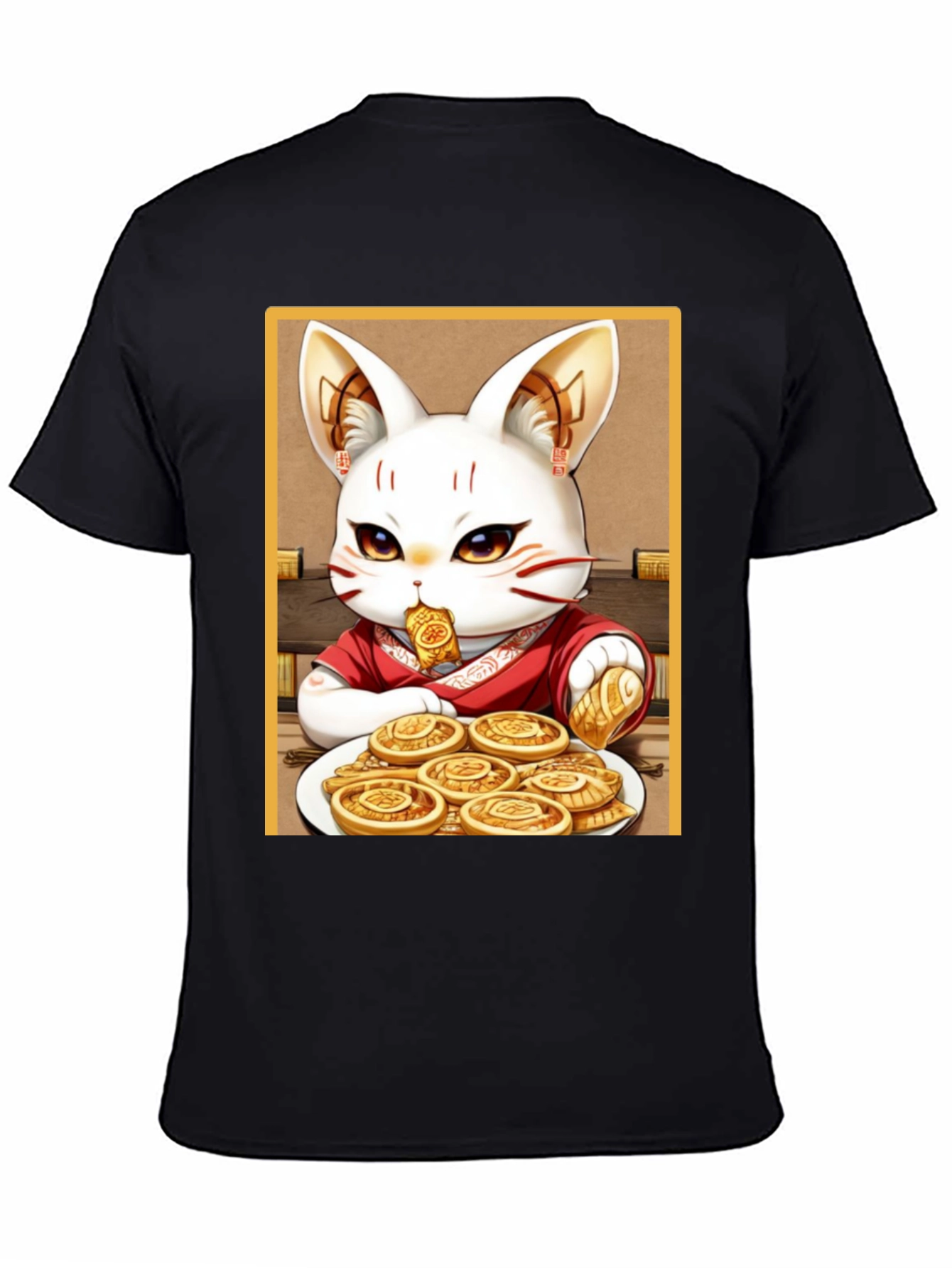 Lucky Cat T-Shirt - Whimsical Anime Design