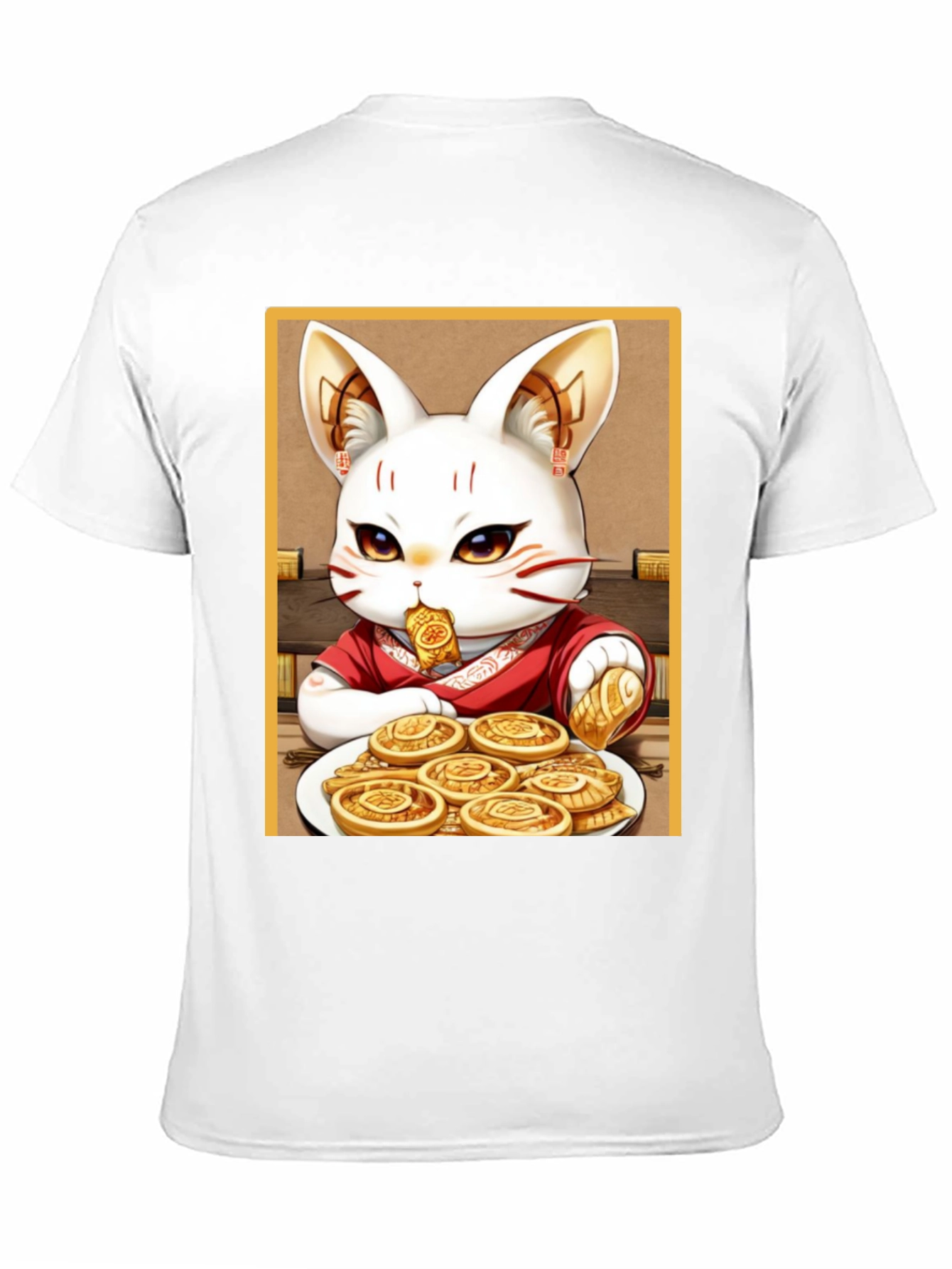 Lucky Cat T-Shirt - Whimsical Anime Design