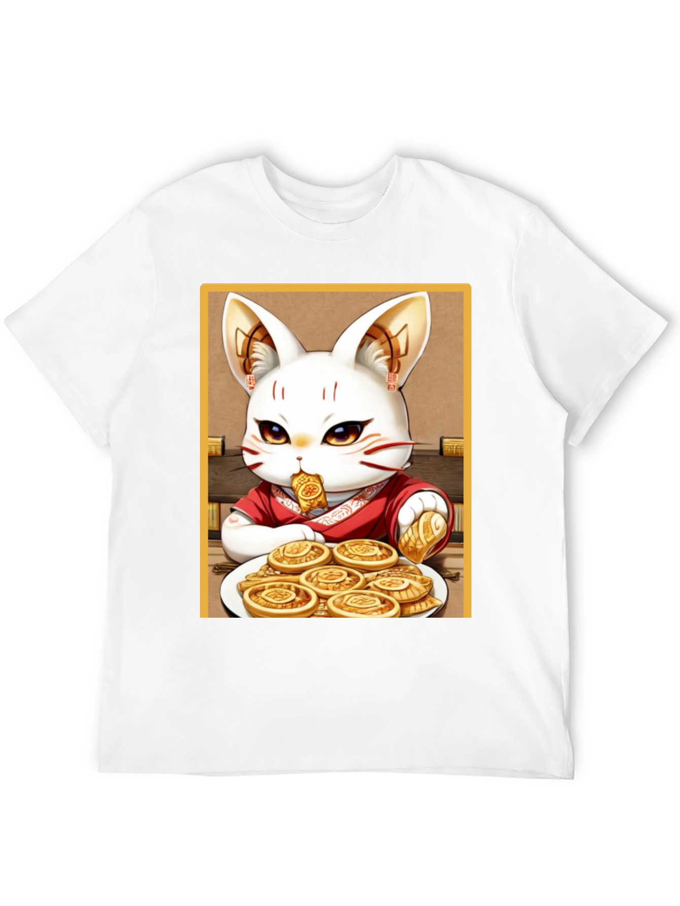 Lucky Cat T-Shirt - Whimsical Anime Design