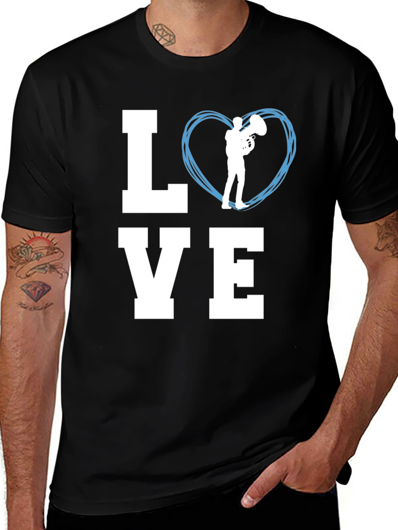 Love Tuba Music Graphic T-Shirt