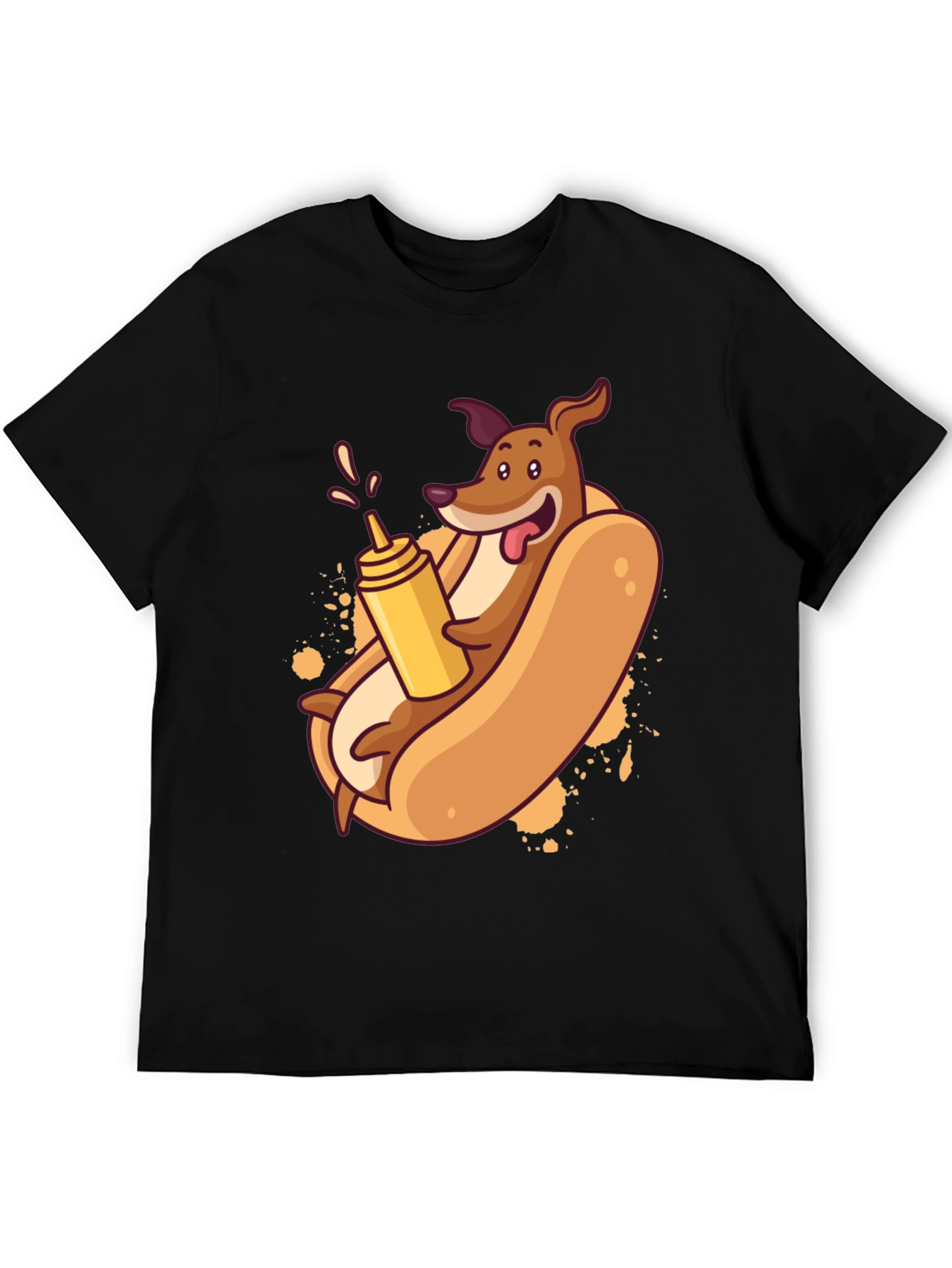 Funny Dachshund Hot Dog Cartoon T-Shirt
