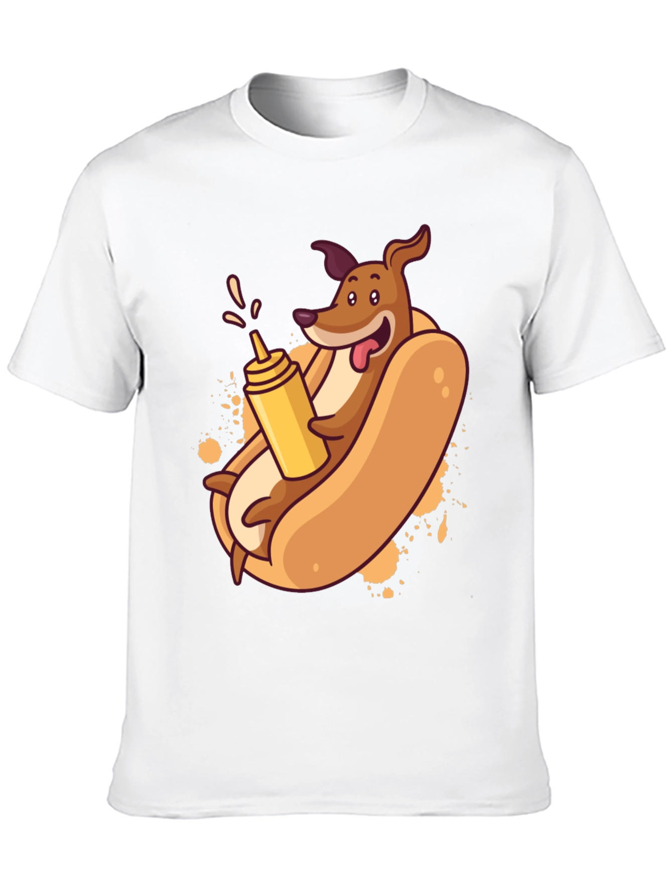 Funny Dachshund Hot Dog Cartoon T-Shirt