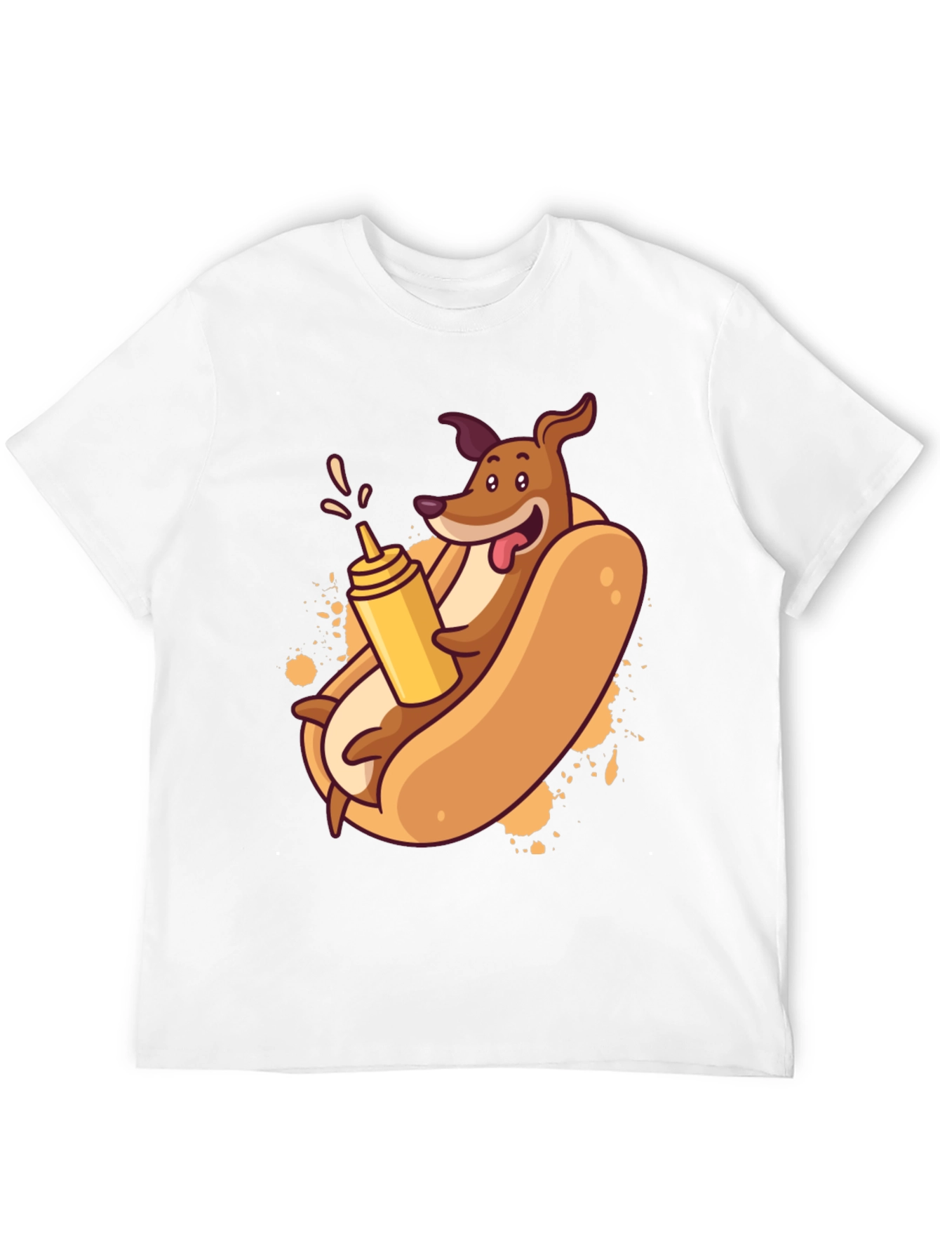 Funny Dachshund Hot Dog Cartoon T-Shirt