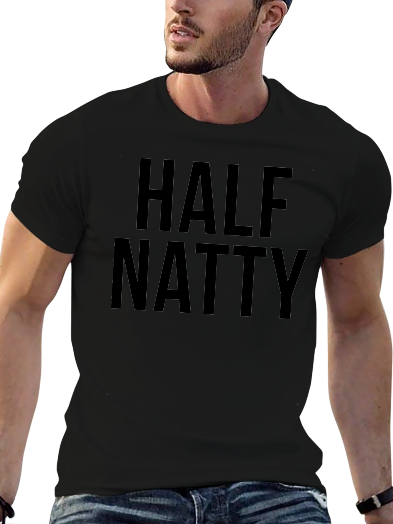 Half Natty T-Shirt - Black Gym Tee