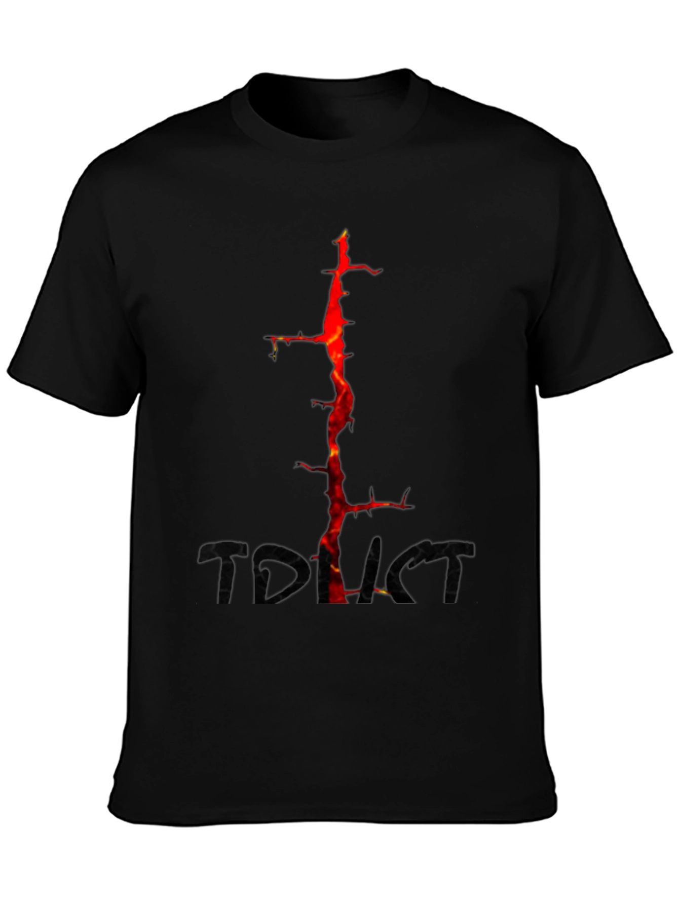 Fiery Thorns Graphic Black T-Shirt
