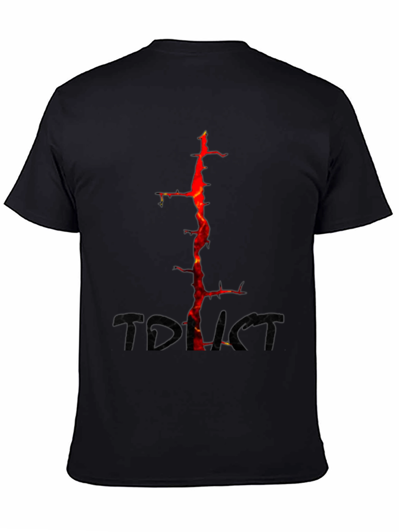 Fiery Thorns Graphic Black T-Shirt
