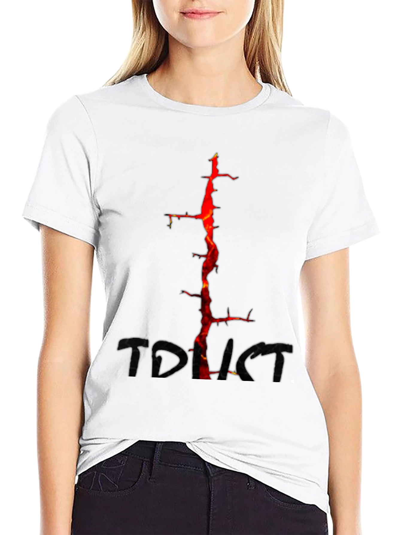 Fiery Thorns Graphic Black T-Shirt