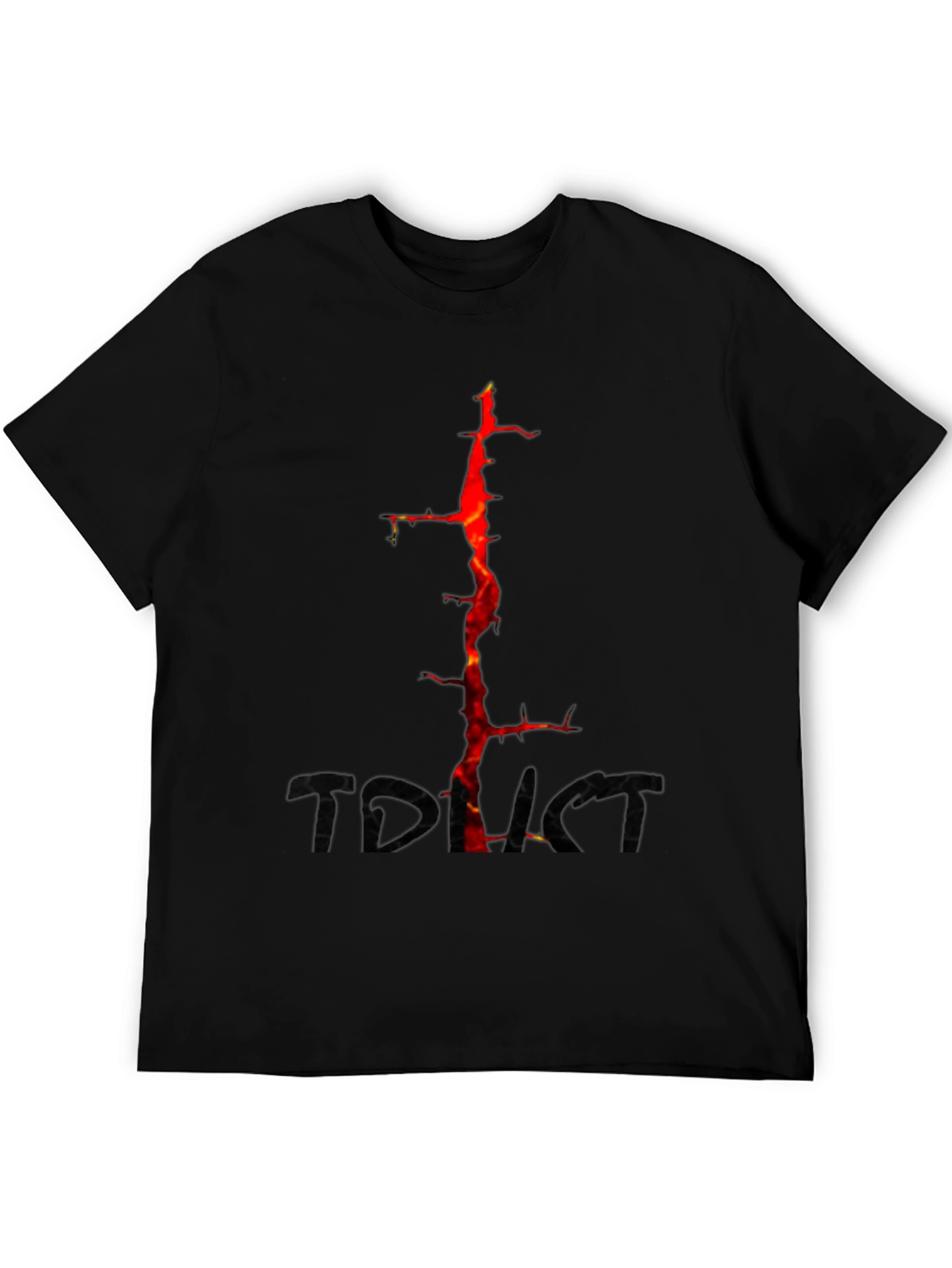 Fiery Thorns Graphic Black T-Shirt