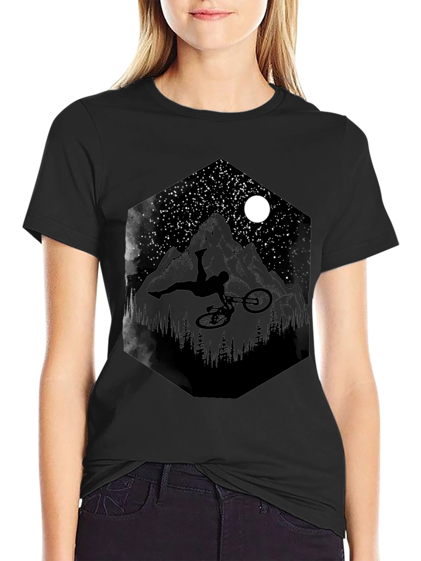 Mountain Biker Graphic Tee - Black