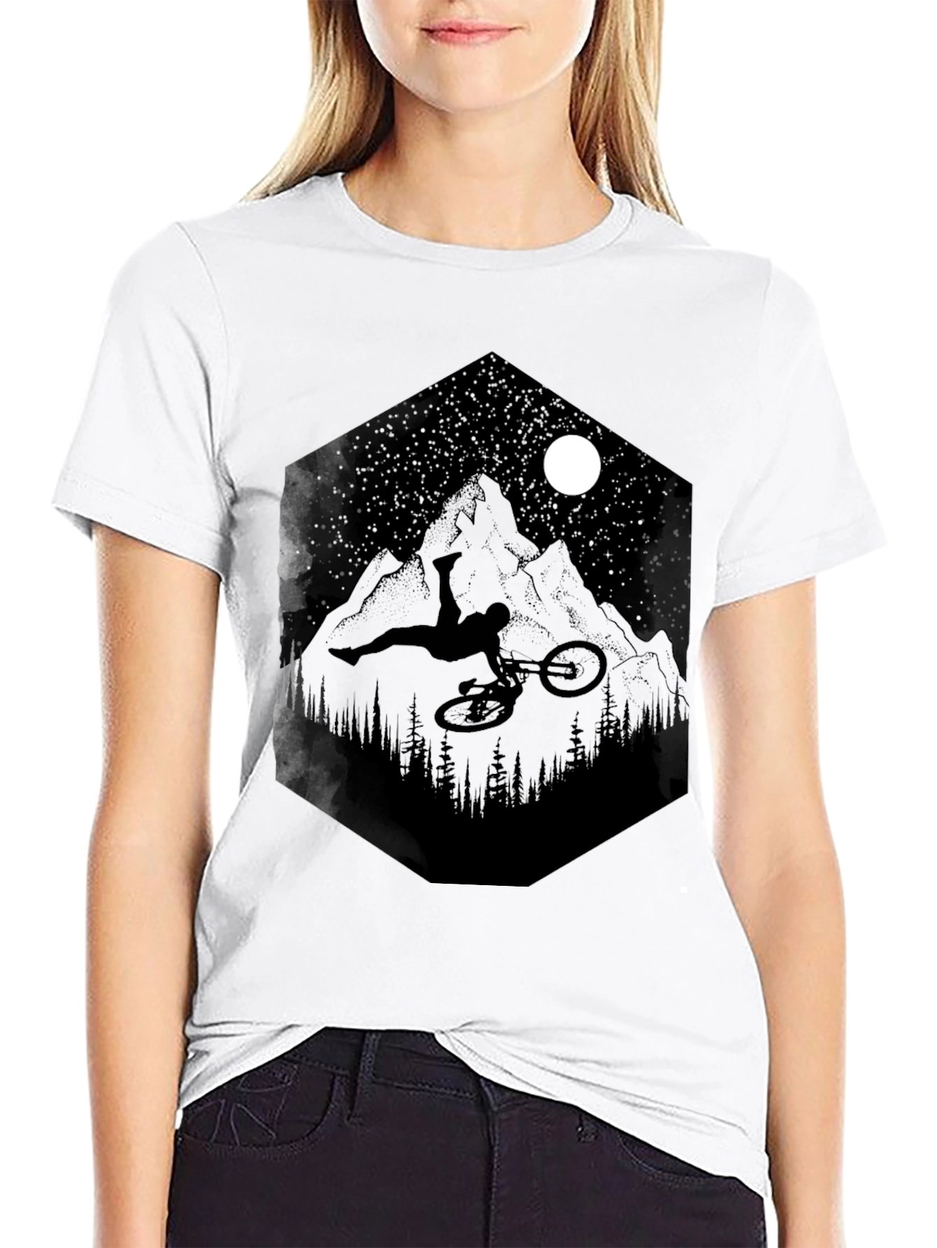 Mountain Biker Graphic Tee - Black