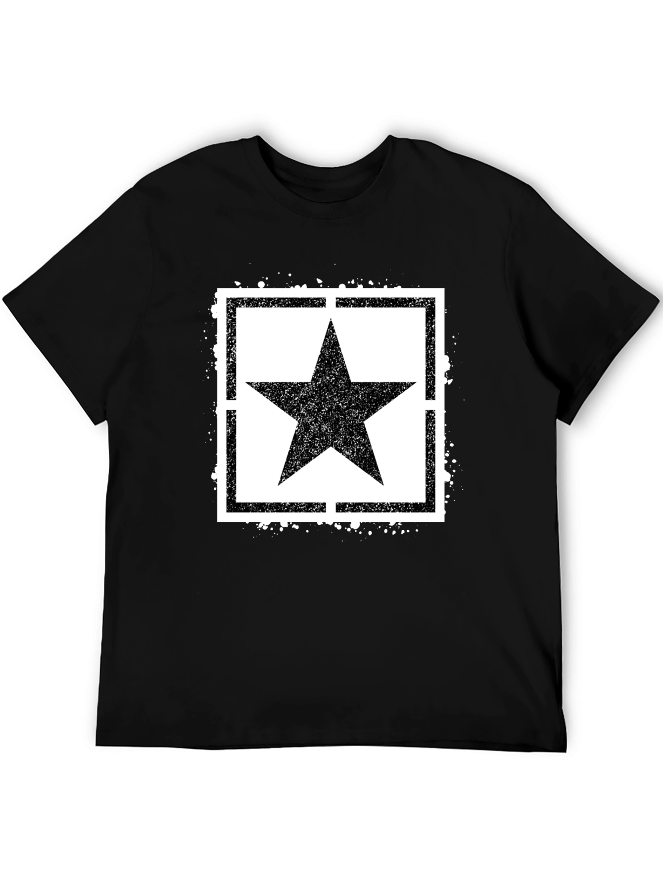 Black T-Shirt with Star Graphic
